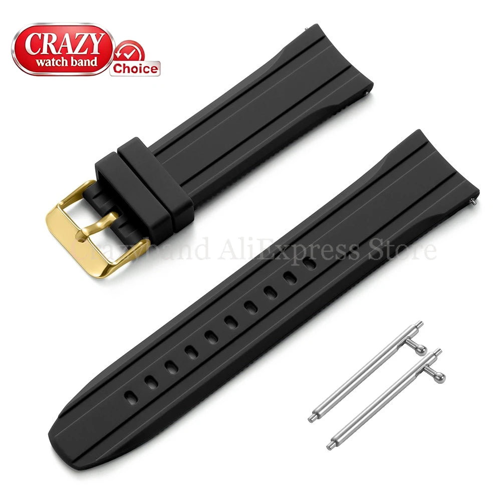 Soft Silicone Watch Band Bracelet for Seiko for Citizen for Casio Women Men‘s Wrist Belt High Elasticity Bracelet 20mm22mm Strap