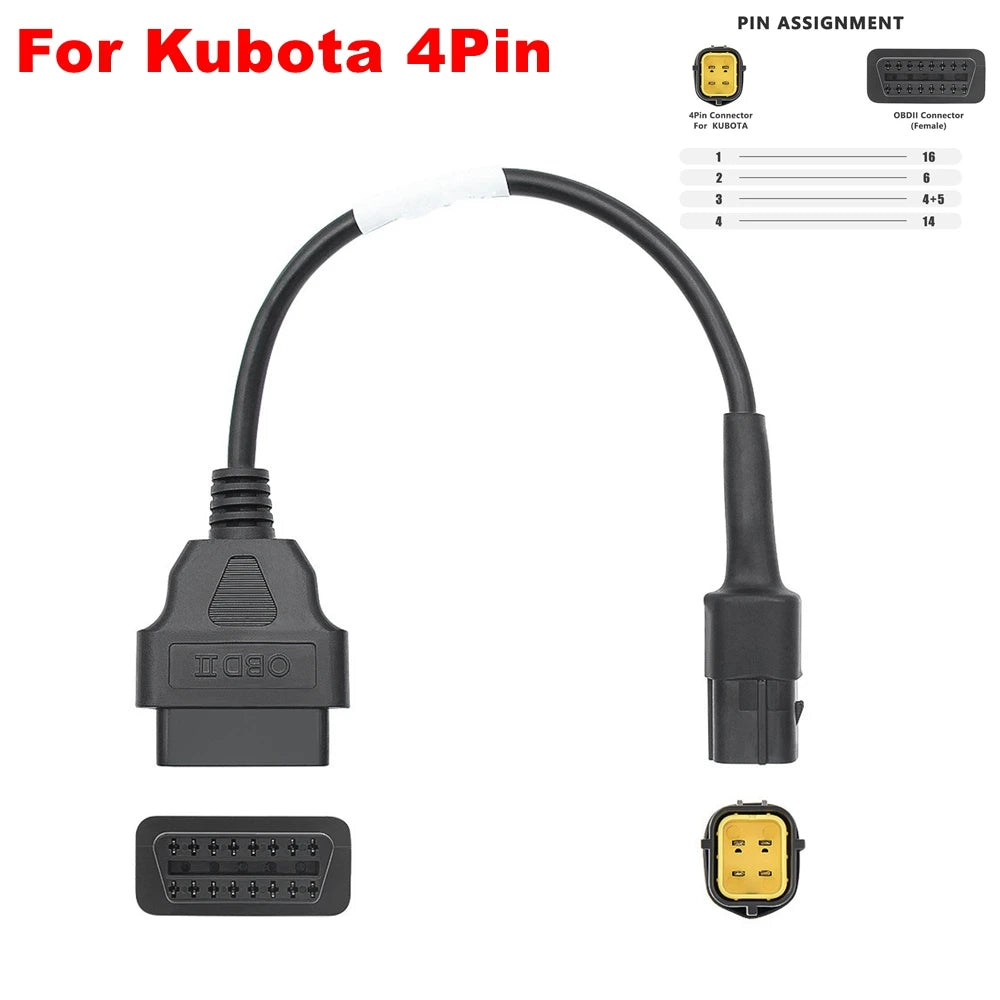 NEW 4 PIN diagnostic Cable For Kubota Takeuchi Diagmaster Data Link Adapter Construction Agriculture Diagnostic Tool Code Reader