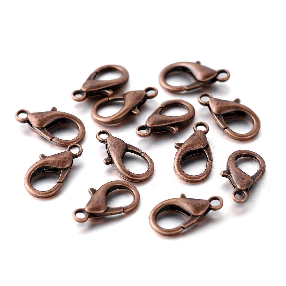 10pcs/lot Multiple Size Lobster Clasps Necklace Hooks Bracelets Connector Findings DIY Chains Jewelry Making Supplies Wholesale