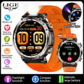 LIGE New Outdoor Men‘s Smart Watch 600mAh Battery Compass Watches IP68 Waterproof Bluetooth Call Sports Smartwatch For Men Women