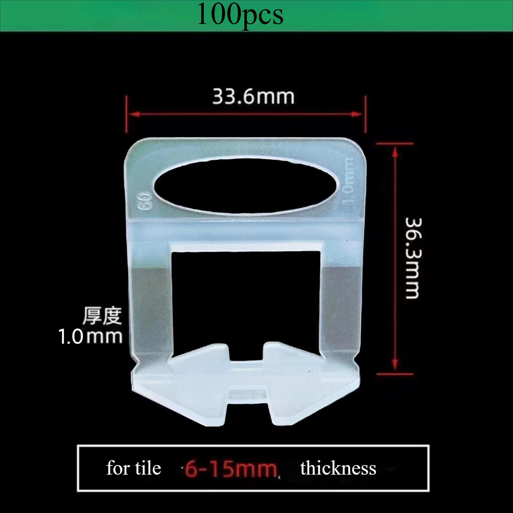 100PCS Tile Leveling System Clips Spacer PE Material Spacers for Ceramic Wall Tile Leveling Construction Tools  Building Tools