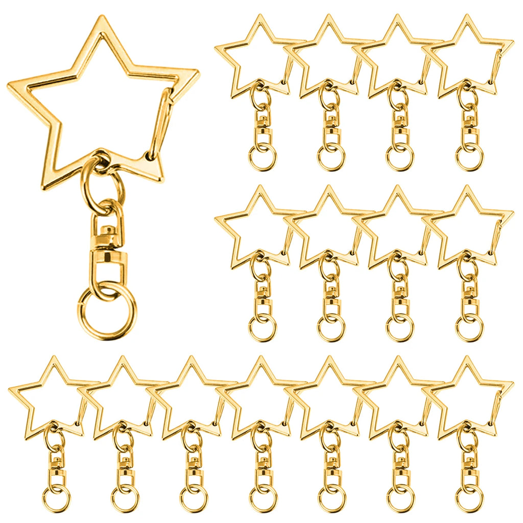 15/25/40 Set Star Shaped Rotating Spring Keychain, Suitable For  Keychain Lanyard, DIY Crafts, Holiday Gift, Bag Decorations