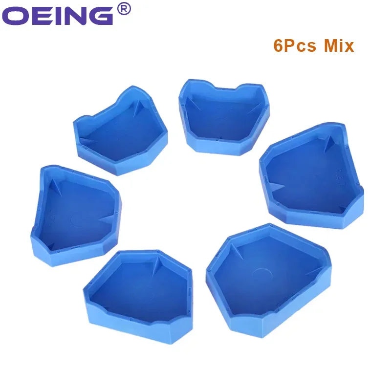 2/6Pcs Dental Model Base Silicon Plaster Model Base Denture Impression Tray Impression Dentistry Former Base Kit Dentist Tools