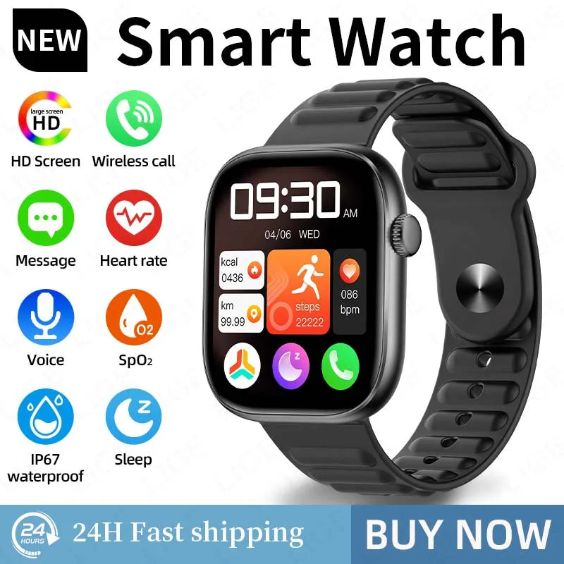 LIGE Smart Watch Man 1.83” HD Screen Custom Watch Face Women’s Health Monitor Watch Bluetooth Call Sports Smartwatches Fashion