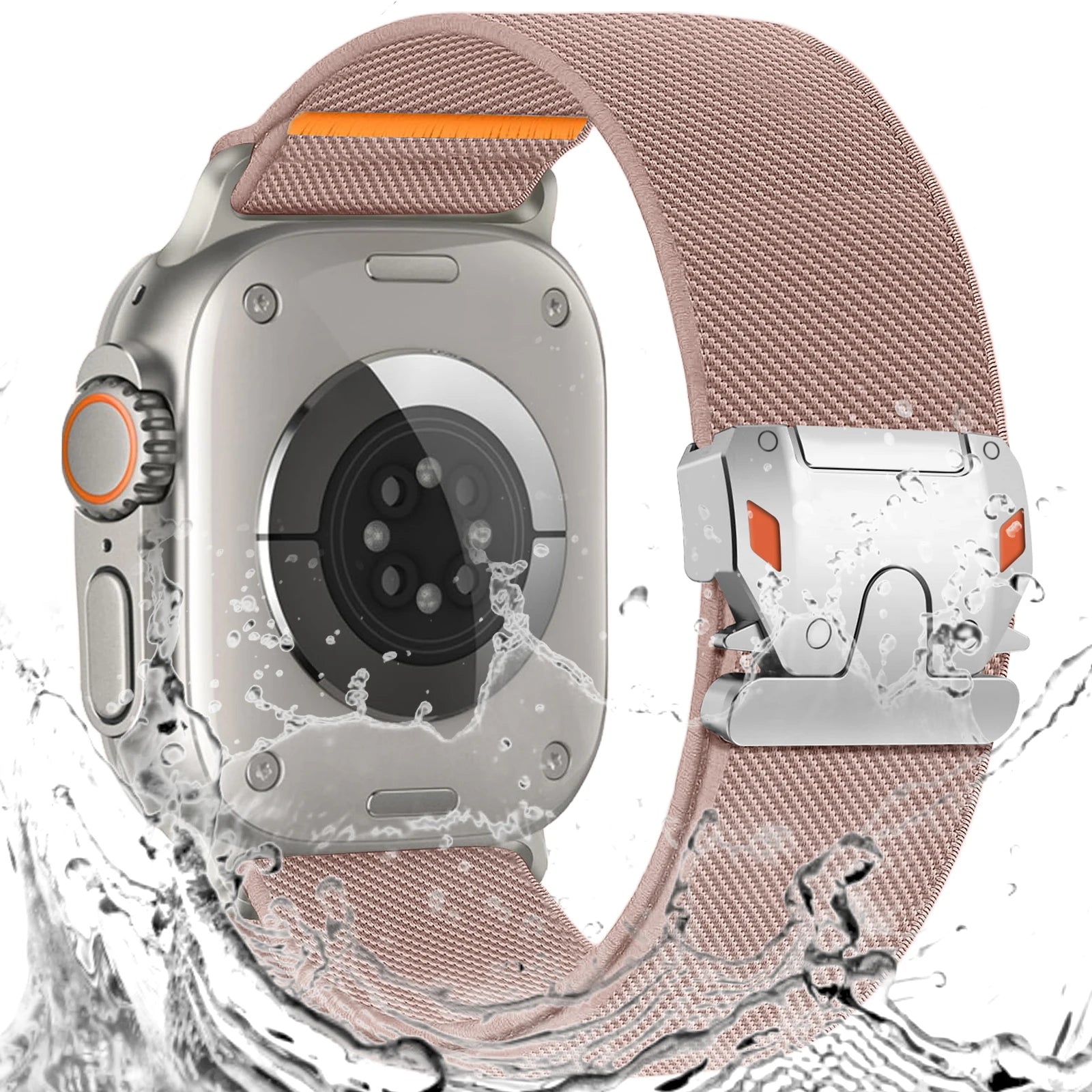 Parachute Buckle Nylon Band Compatible with Apple Watch，Stretchy Waterproof Fabric Strap for Men Women，Series 10 9 8 7 6 5 4 3 S