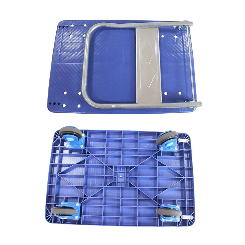 Industrial Four-Wheel Folding Platform Tool Cart With Plastic & Metal Construction OEM Available