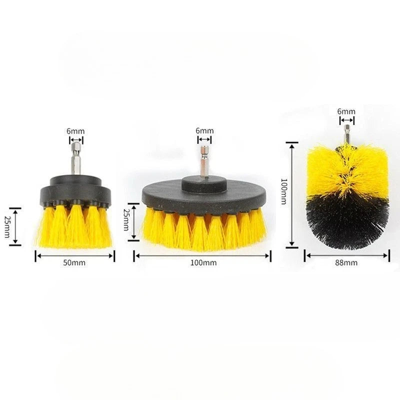 3 pcs/set drill brush set power scrubber wash cleaning brushes tool kit for Grout Floor tub shower tile bathroom kitchen surface
