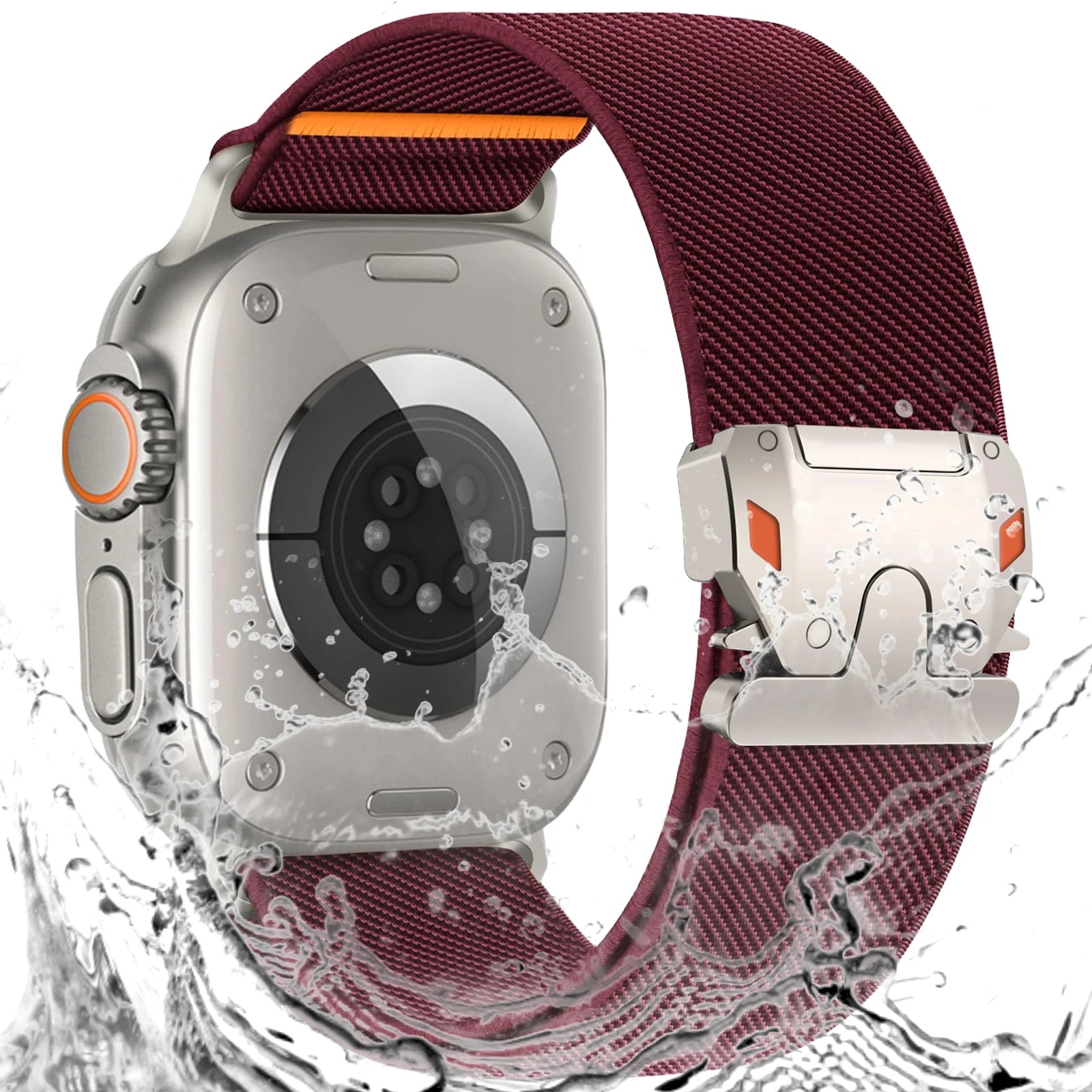 Parachute Buckle Nylon Band Compatible with Apple Watch，Stretchy Waterproof Fabric Strap for Men Women，Series 10 9 8 7 6 5 4 3 S