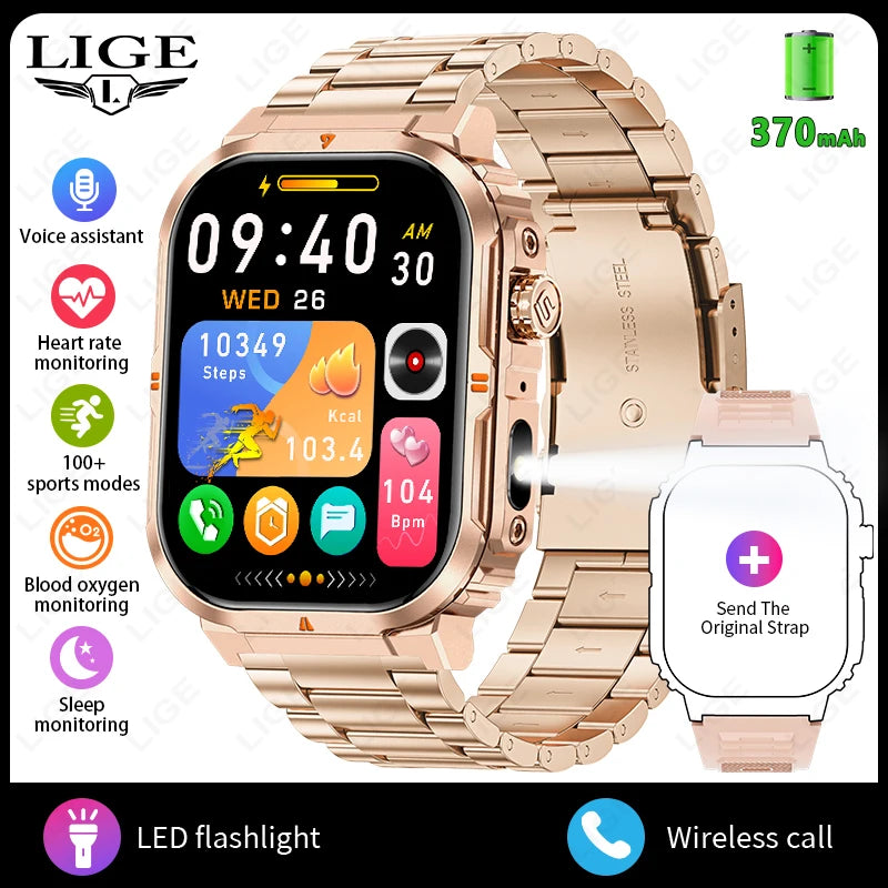 Men‘s Smart Watch 3ATM Waterproof Military Sport Fitness Women Smart Bracelet Blood Pressure Monitor Smartwatch Men Android iOS