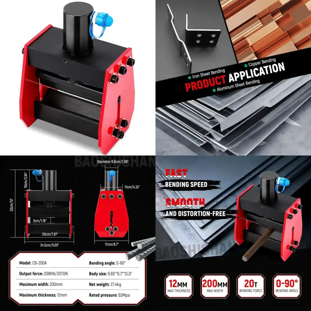 Hot Selling CB-200A 20T Hydraulic Copper Busbar Bender Construction Tool for 12mm Thickness Steel Busbar Bending