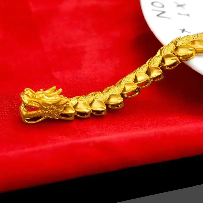 9999 real gold 24K yellow gold Men's Faucet Wheat Ear Bracelet