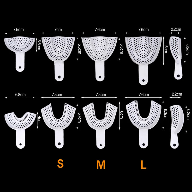 1pair Disposable Dental Impression Tray Plastic Teeth Holder Plaster Trays Spoon Oral Hygiene Dentist Tools