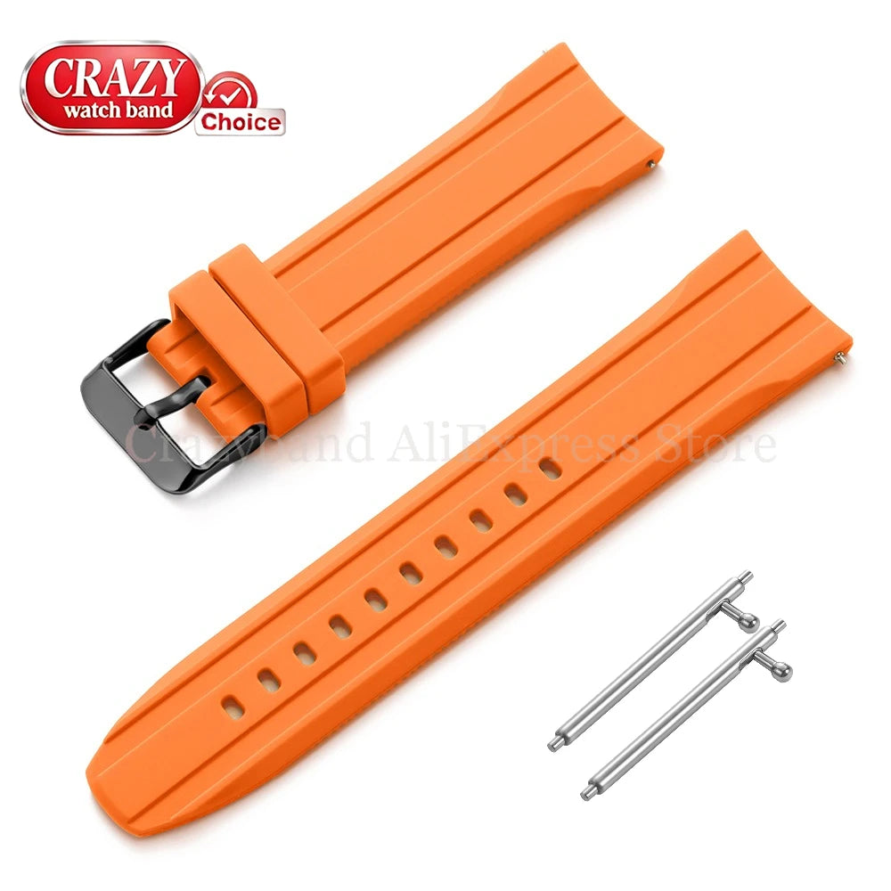 Soft Silicone Watch Band Bracelet for Seiko for Citizen for Casio Women Men‘s Wrist Belt High Elasticity Bracelet 20mm22mm Strap