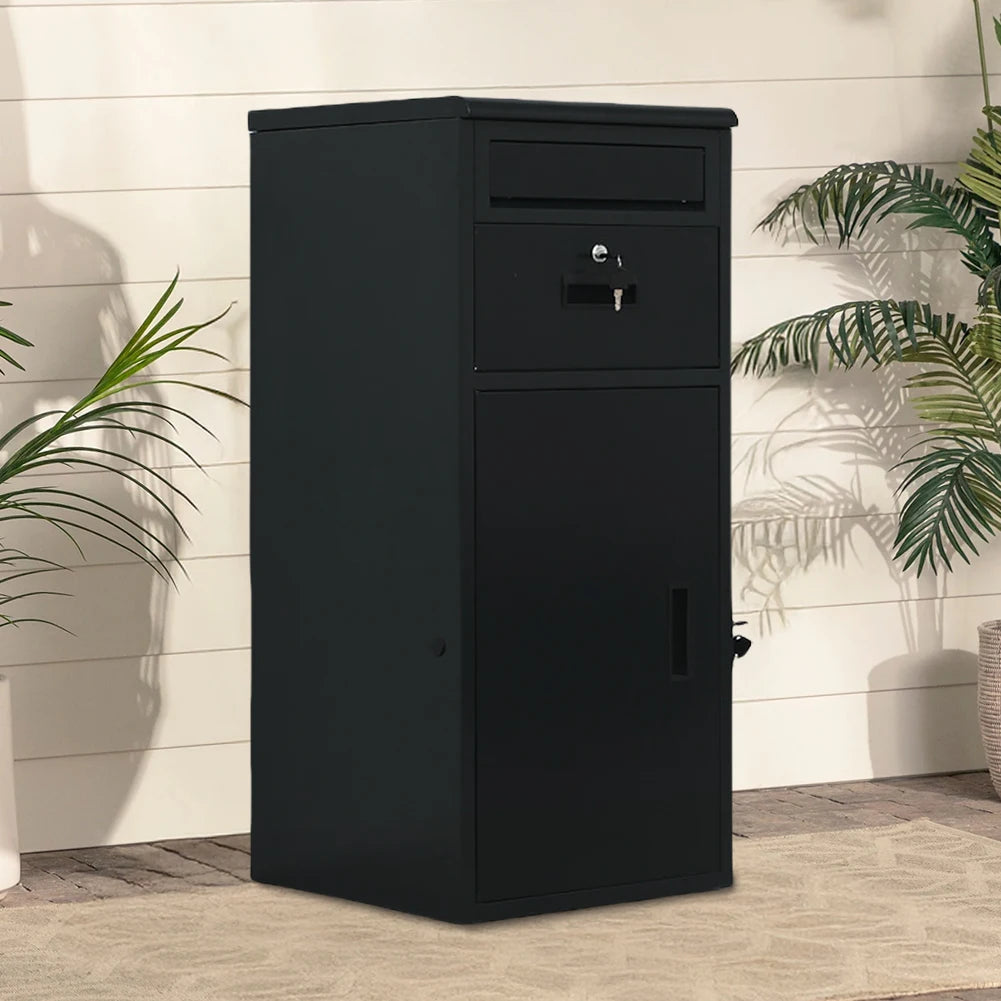 Package Delivery Box with Lockable Secure Anti-Theft Parcel Drop Boxes Rustproof Package Drop Container for Porch House Curbside
