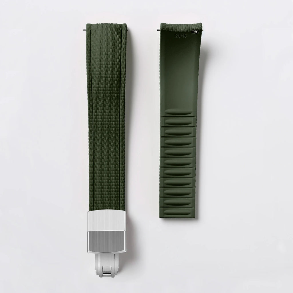 New CTS 18/19/20/21/22/24mm Curved FKM Rubber Quick Release Watch Strap Adjustable Man Women‘s Band Diving Universal Bracelet