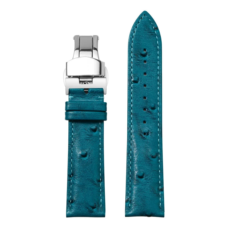 18/19/20/22/21mm Leather Watch Strap for huawei Watchband Ostrich pattern Flat-head universal men women Bracelet Wristband