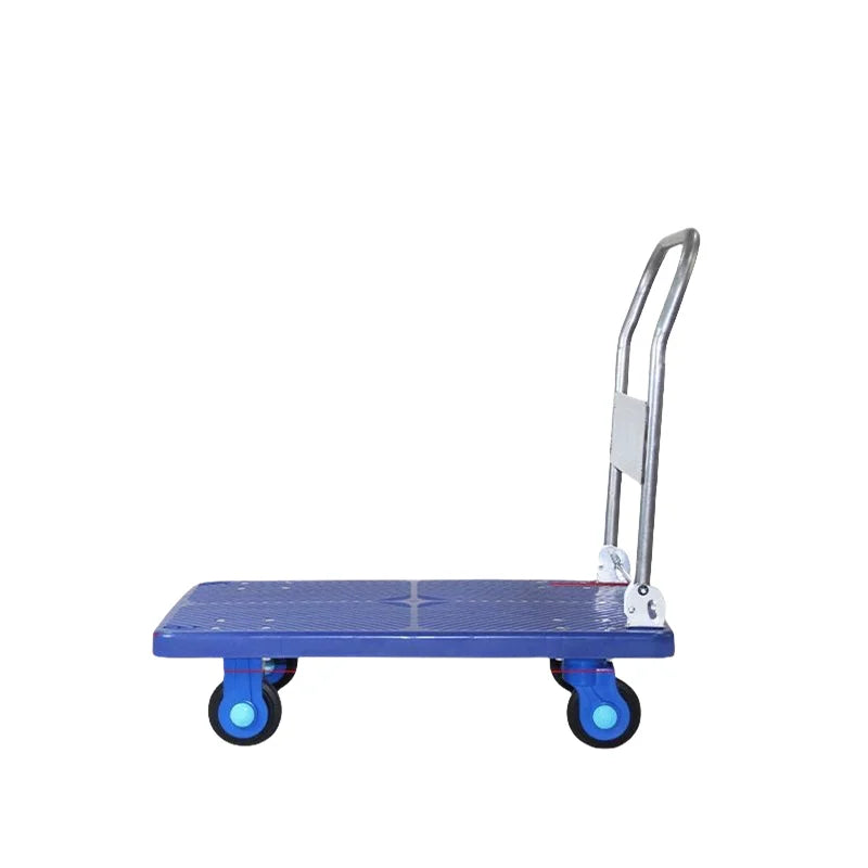 Industrial Four-Wheel Folding Platform Tool Cart With Plastic & Metal Construction OEM Available