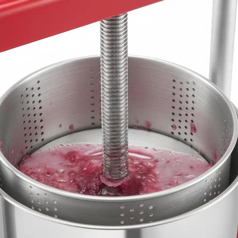 3L Manual Juice Extractor 0.8 Gallon For Home Kitchen Orchard Vineyard, Double Barrels Cider Press Apple Grape Tincture Honey Olive Oil Making Tool T-Handle Operation Silver Color Professional Grade Metal Construction