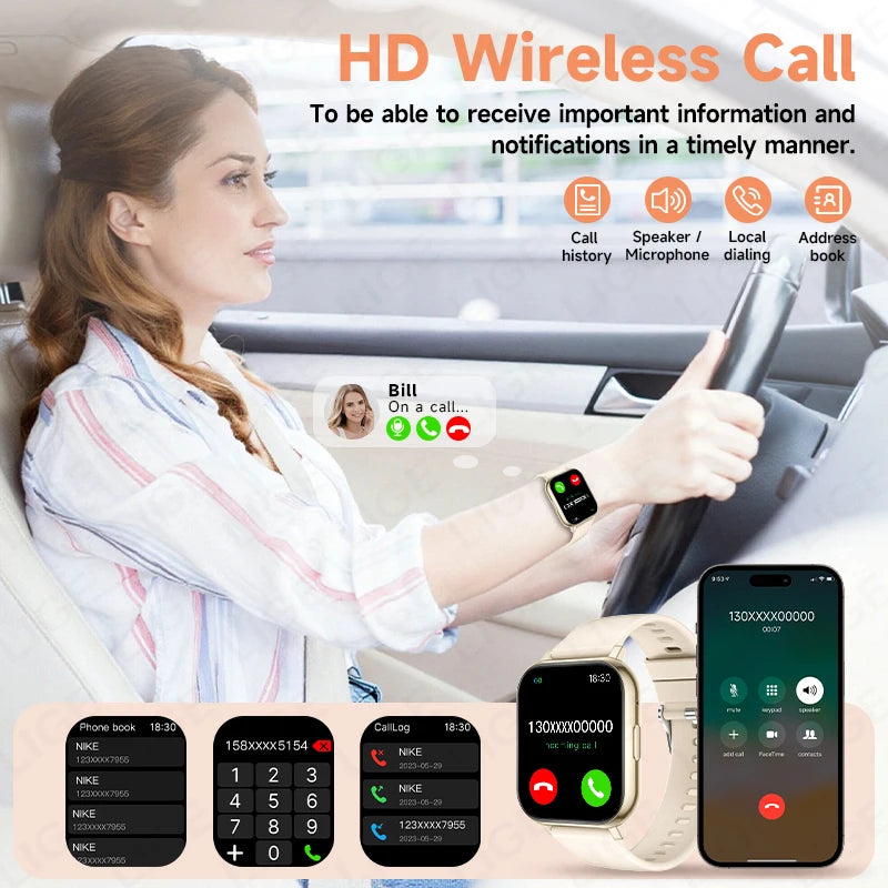LIGE Fashion Smart Watch Women Bluetooth Call Women‘s Health Monitor Heart Rate Blood Oxygen Sports Fitness Smartwatch For Men