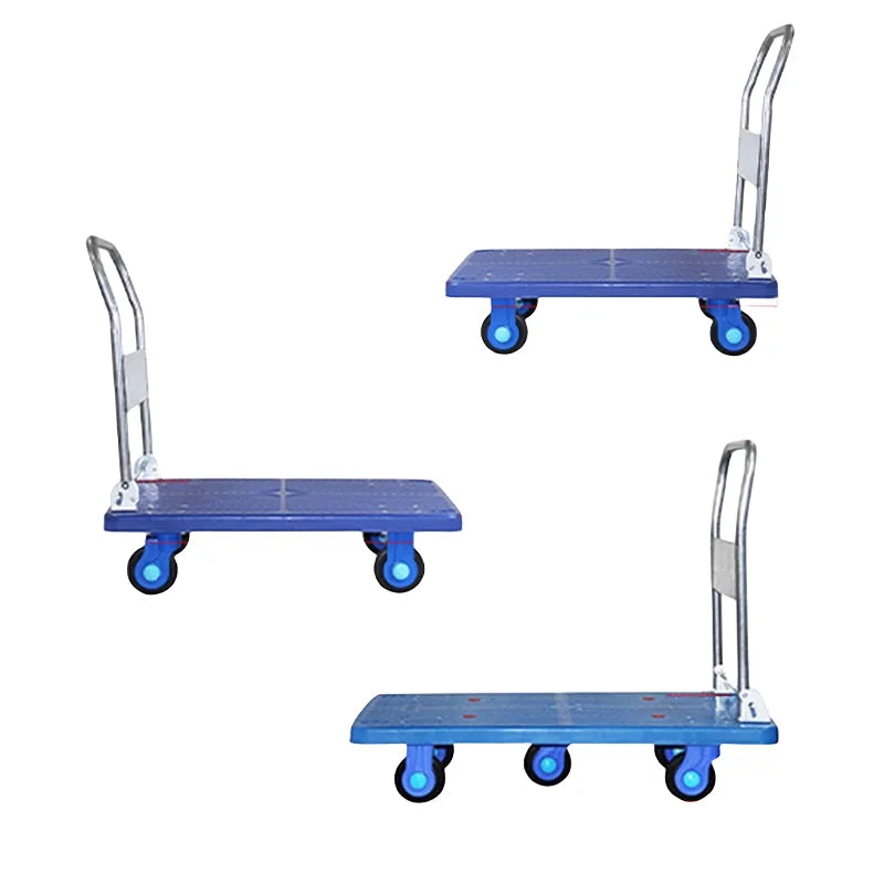 Industrial Four-Wheel Folding Platform Tool Cart With Plastic & Metal Construction OEM Available