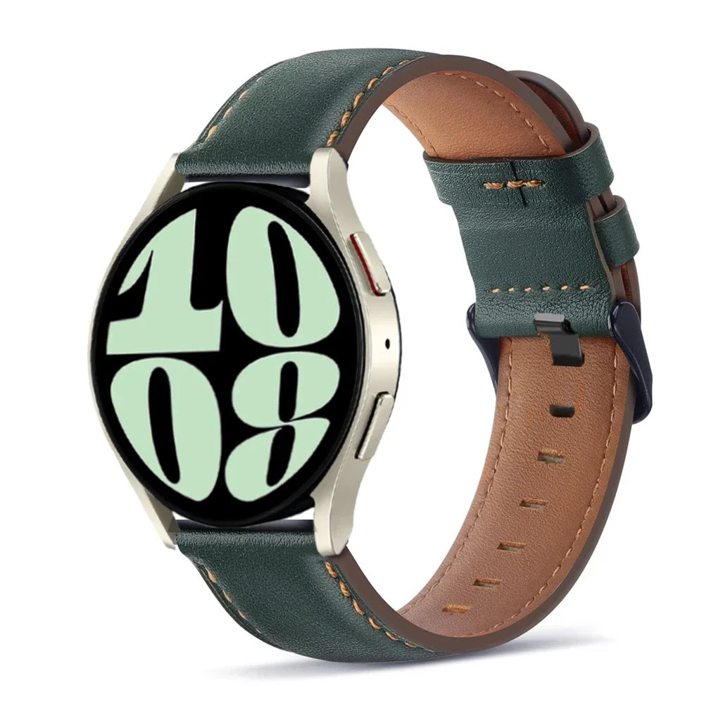 Retro Genuine Leather strap for Samsung Galaxy watch 7/FE/4/6/classic/5/5 pro 20mm 22mm band bracelet Huawei Gt 5-4-3-pro-2-2e
