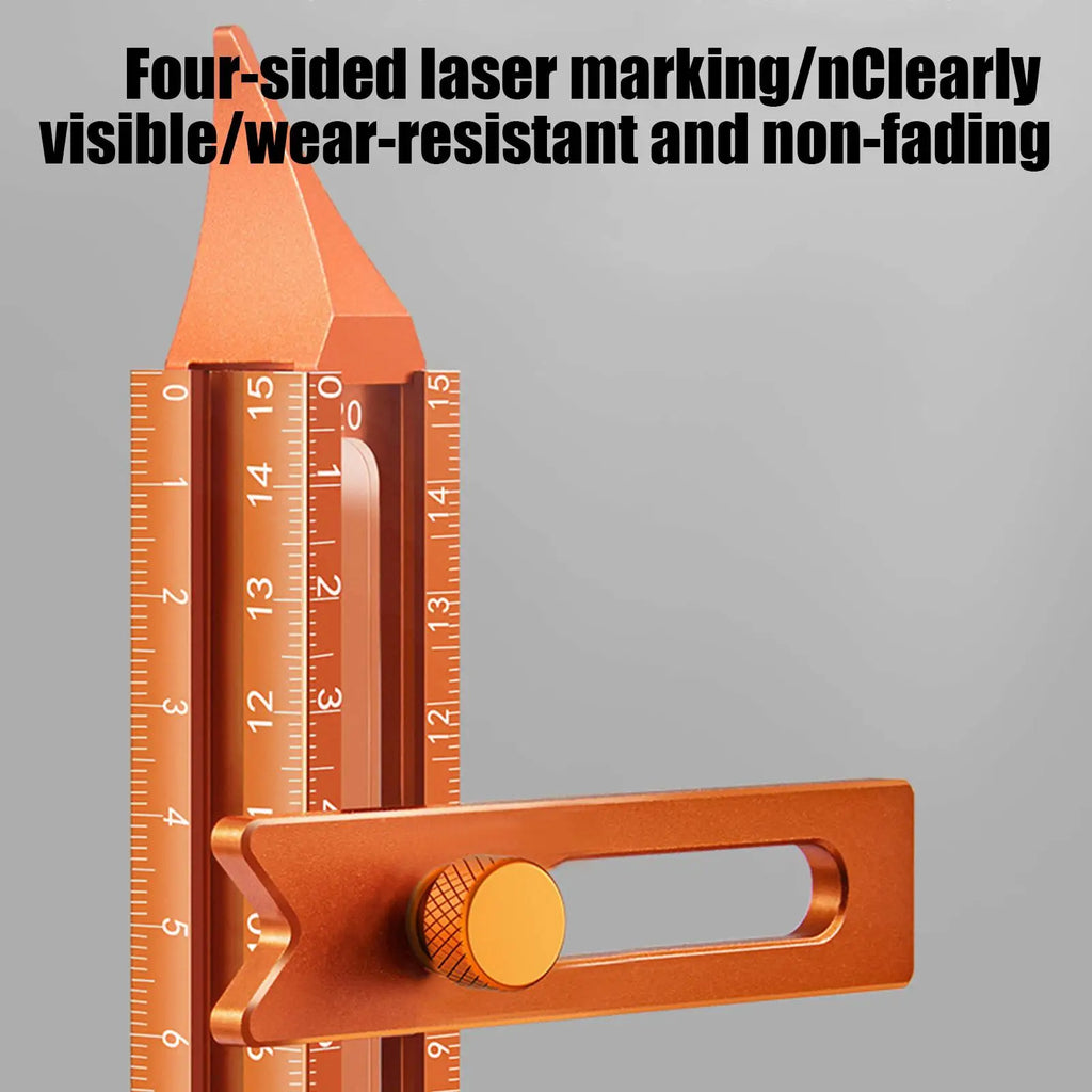 Wood Marking Tool 4-Sided Magnetic Base Gauge Metal Precision Ruler For Carpenter Carpentry Construction Miter Cutting Working