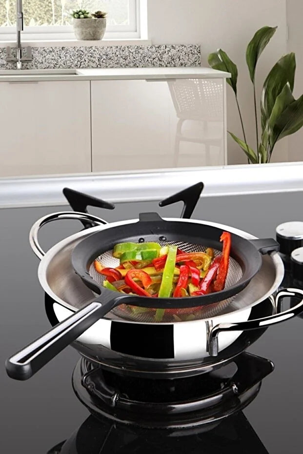 Clip-On Fine Mesh Strainer Pot Attachment Sifter Kitchen Colander