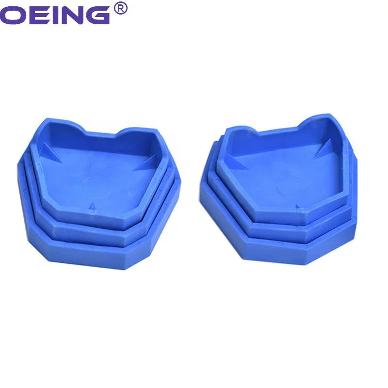 2/6Pcs Dental Model Base Silicon Plaster Model Base Denture Impression Tray Impression Dentistry Former Base Kit Dentist Tools