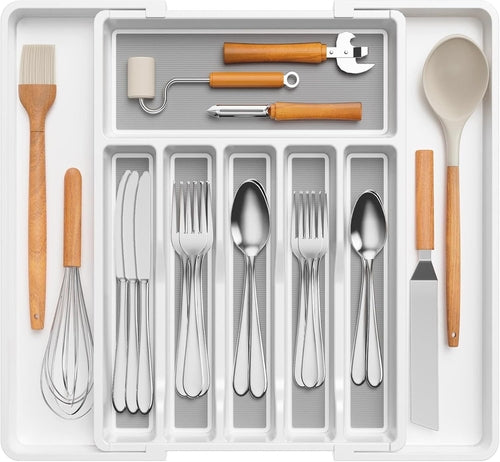 Silverware Drawer Organizer, Expandable Utensil Tray for Kitchen, BPA