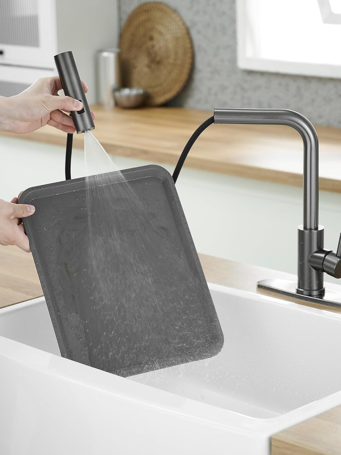 Kitchen Faucets with Pull Down Sprayer,Waterfall Kitchen Sink