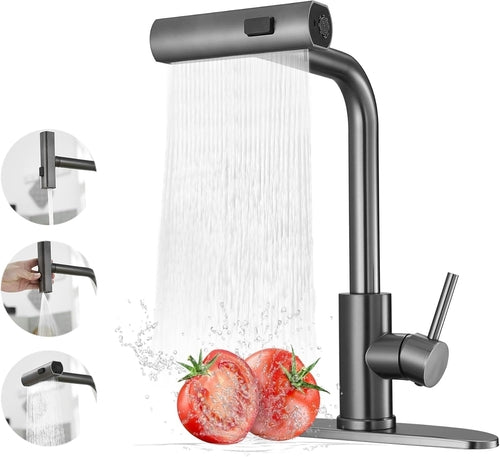 Kitchen Faucets with Pull Down Sprayer,Waterfall Kitchen Sink