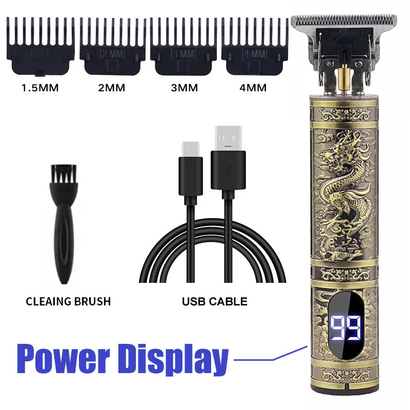 Hot Sale Vintage T9 Electric Cordless Hair Cutting Machine Professional Hair Barber Trimmer For Men Clipper Shaver Beard Lighter