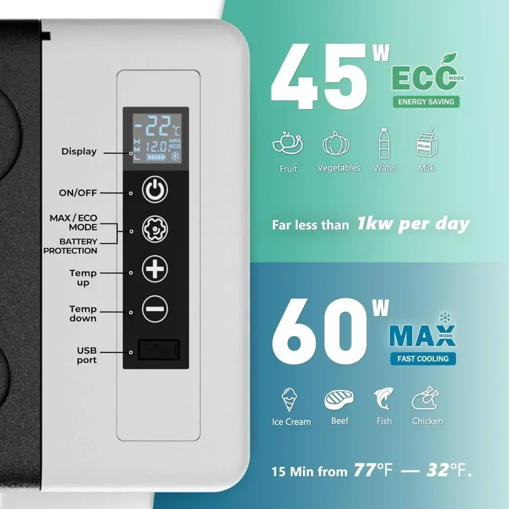 EUHOMY 12V 26 Quart Compressor Cooled Electric Cooler, 12/24V Portable Fridge with APP Control, Temperature Range -4℉ to 68℉