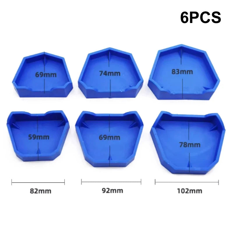 2/6Pcs Silicone  Dental Model Base Set Silicone Plaster Model Base Dental Lab Denture Impression Tray Former Base Dentist Tools