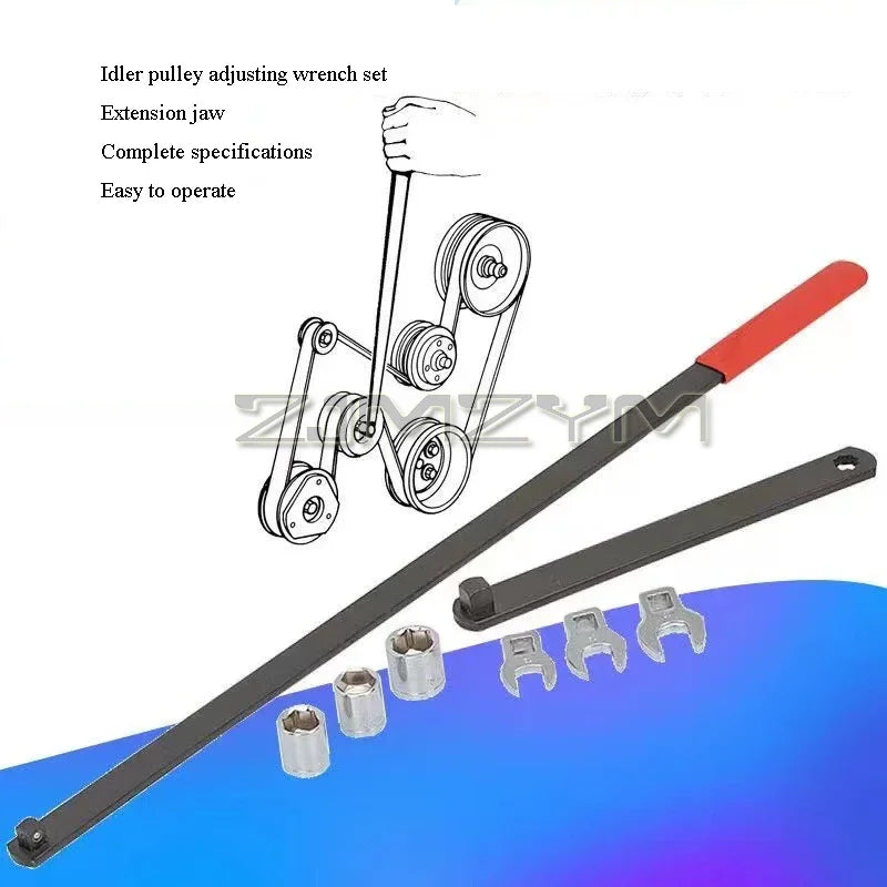 8Pcs/Set Idler Pulley Adjustment Wrench Belt Tension Adjuster Lever Tool Extension Wrench Workshop Tool гаечный ключ