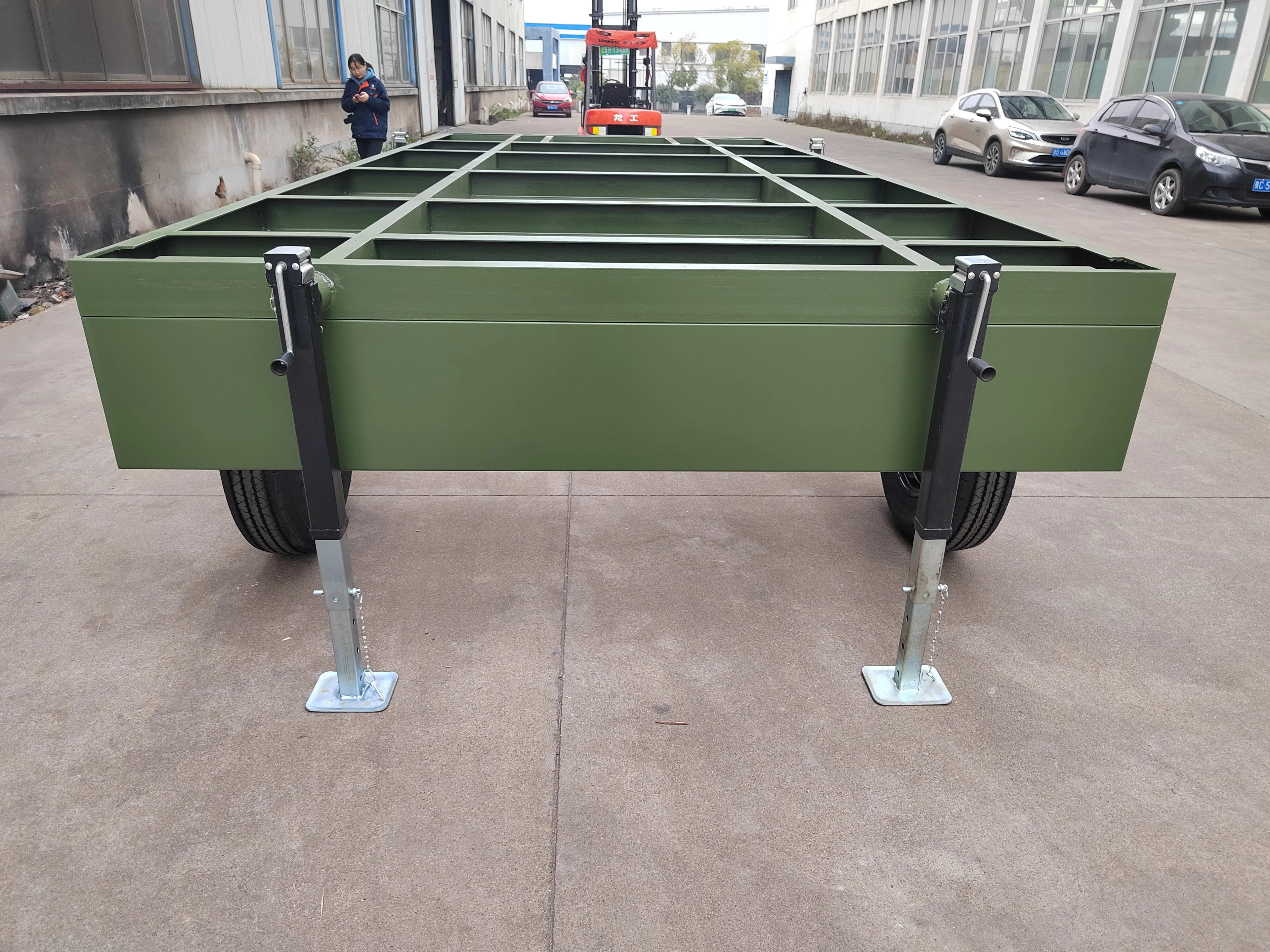 （Factory Direct Sale）Heavy Duty Tandem Trailer Max OEM Steel Truck  Container Trailer Frame House Base Trailer Chassis