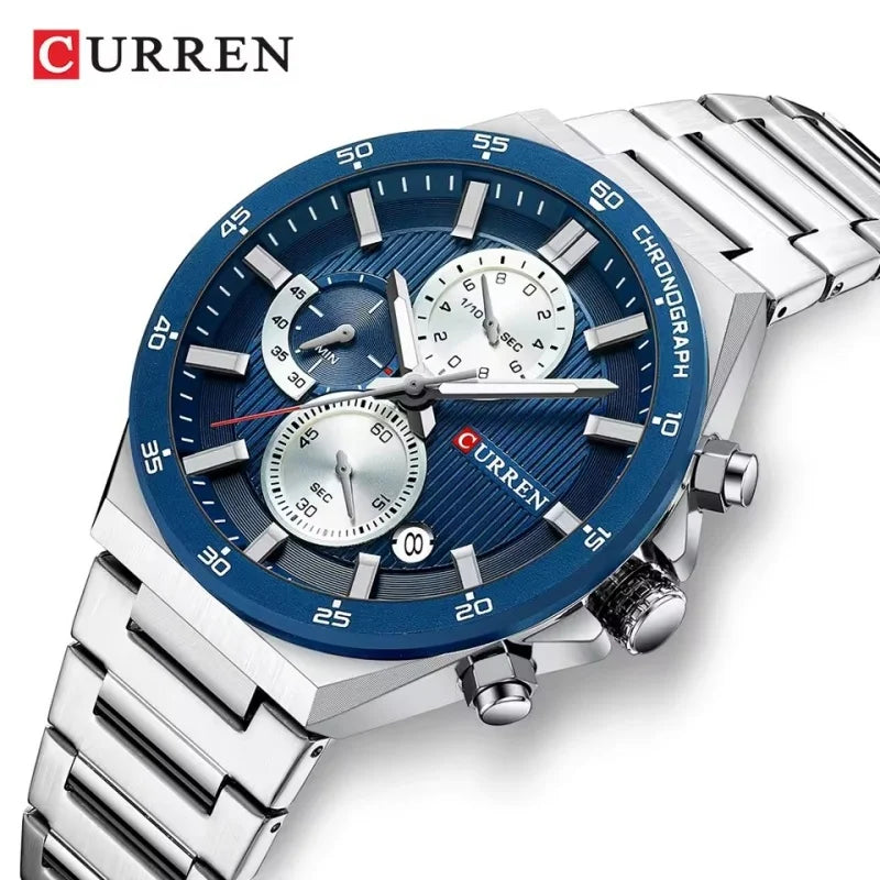 CURREN 8481 Luxury Quartz Watch Unisex Waterproof Calendar Wristwatch, Men’s Business Six-hand Sports Watch