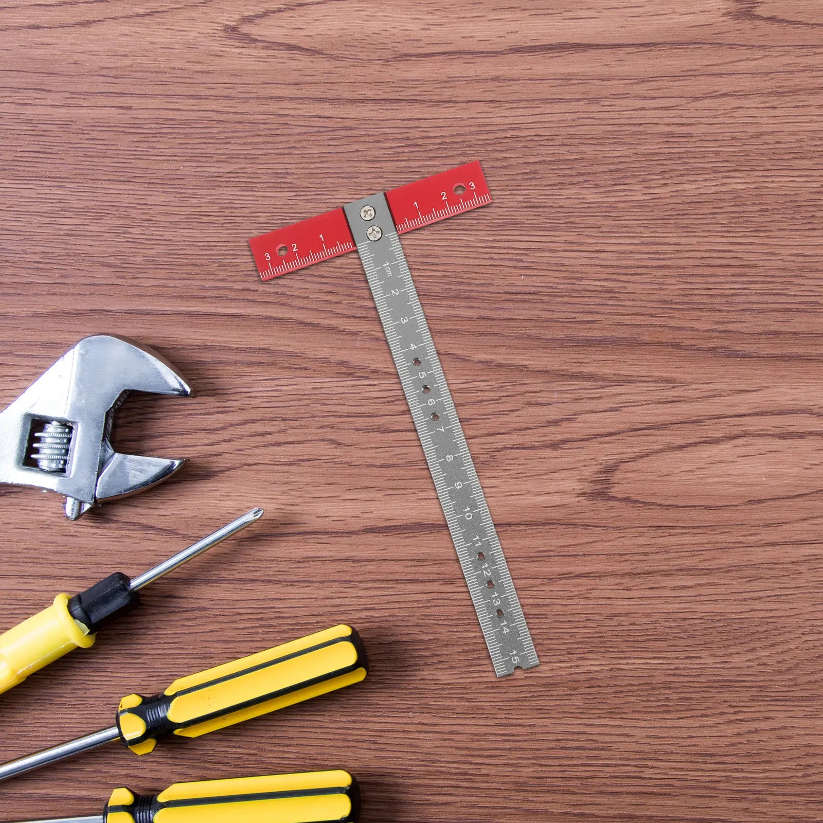 T-Shaped Aluminum Alloy Right Angle Ruler Precision Measuring Tool for Woodworking Carpentry Metalworking Construction Drafting