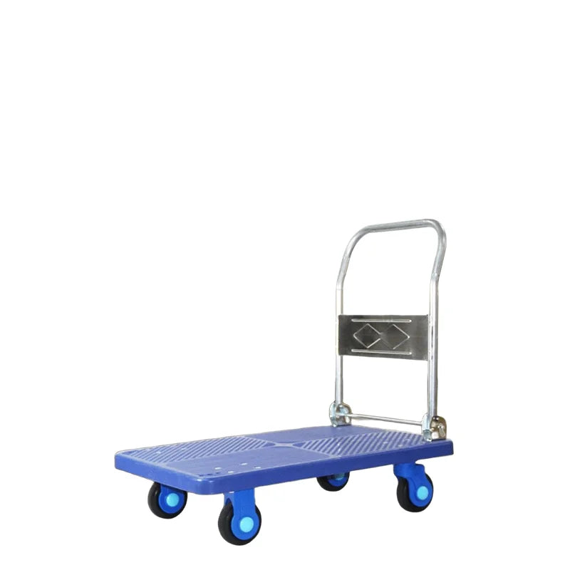Industrial Four-Wheel Folding Platform Tool Cart With Plastic & Metal Construction OEM Available