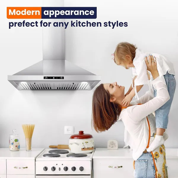 Wall Mount Range Hood 30 Inch, 700 CFM Kitchen Hood Stainless Steel
