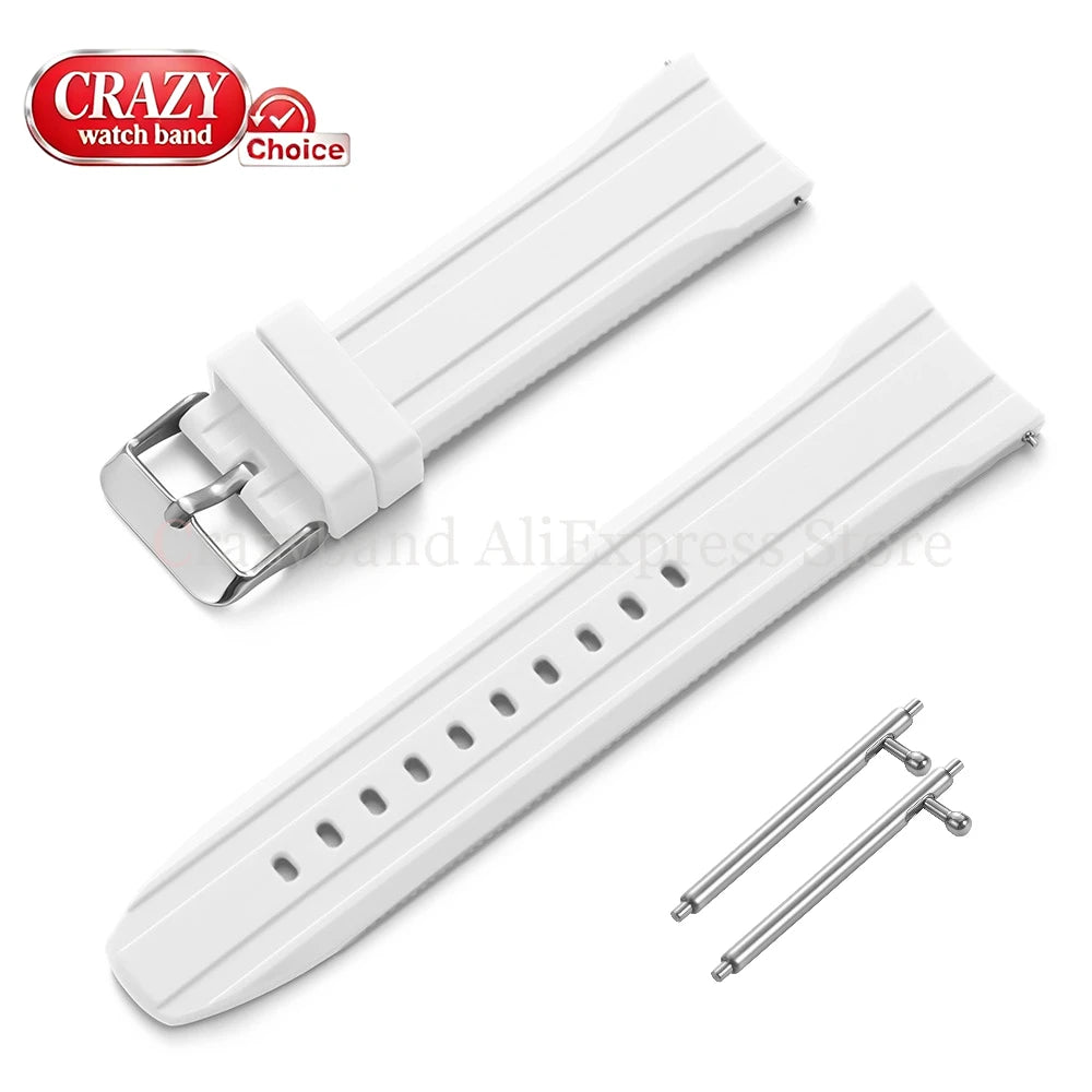 Soft Silicone Watch Band Bracelet for Seiko for Citizen for Casio Women Men‘s Wrist Belt High Elasticity Bracelet 20mm22mm Strap