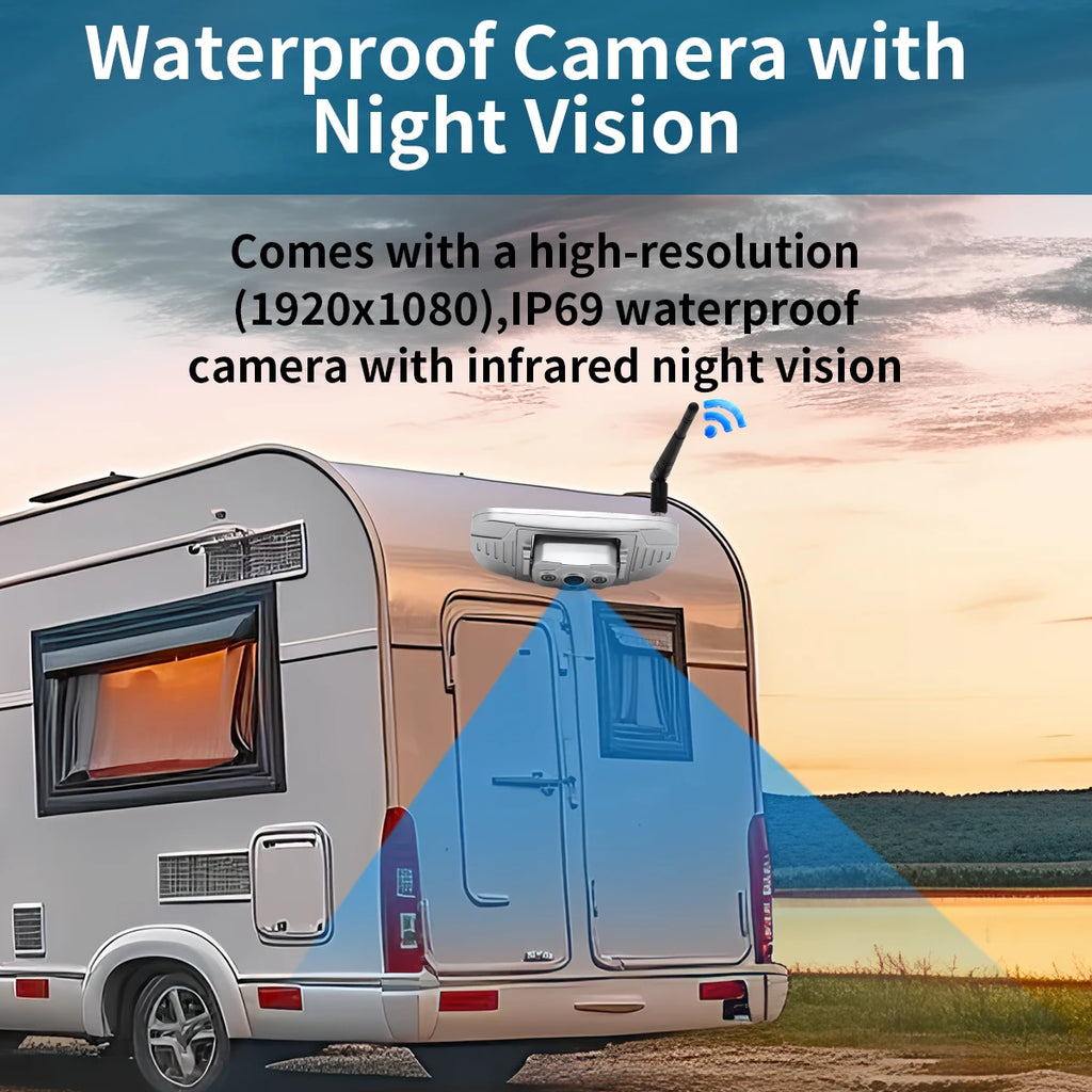 Manufacture Supply AHD 7" Night Vision Wireless Backup Car Reversing Camera Security Parking Video Monitoring for RV Motorhome