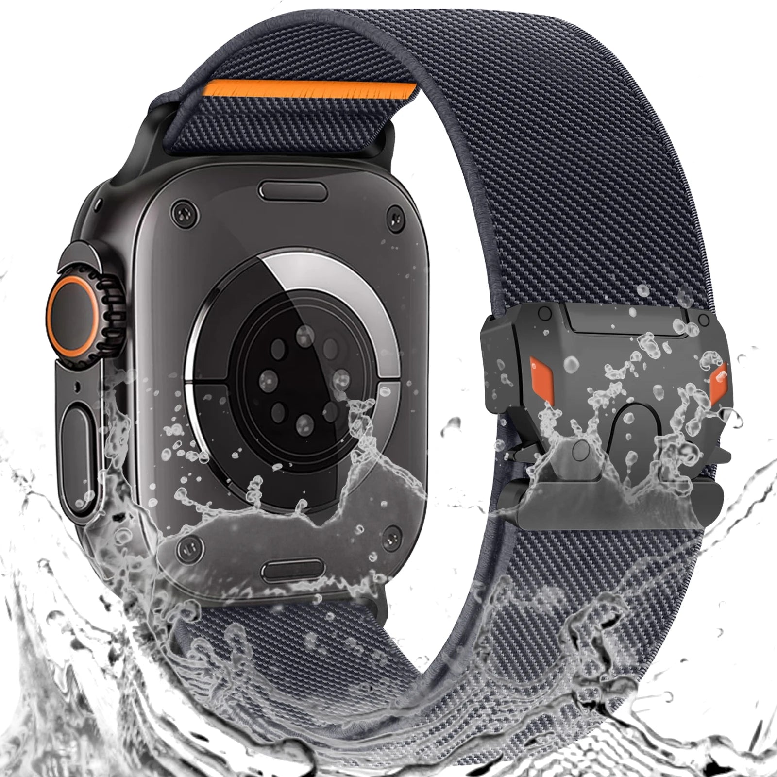 Parachute Buckle Nylon Band Compatible with Apple Watch，Stretchy Waterproof Fabric Strap for Men Women，Series 10 9 8 7 6 5 4 3 S