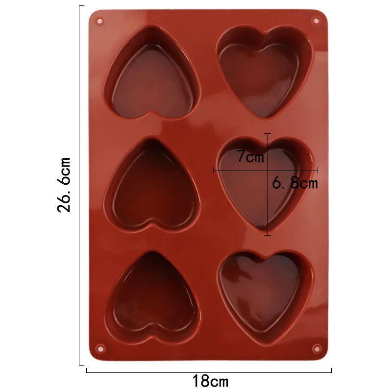 Love Heart Silicone Soap Mold Handmade Candle Making Kit Diy Chocolate Ice Soap Plaster Resin Cake Decoration Baking Tools