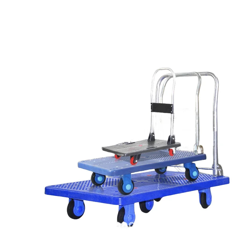 Industrial Four-Wheel Folding Platform Tool Cart With Plastic & Metal Construction OEM Available