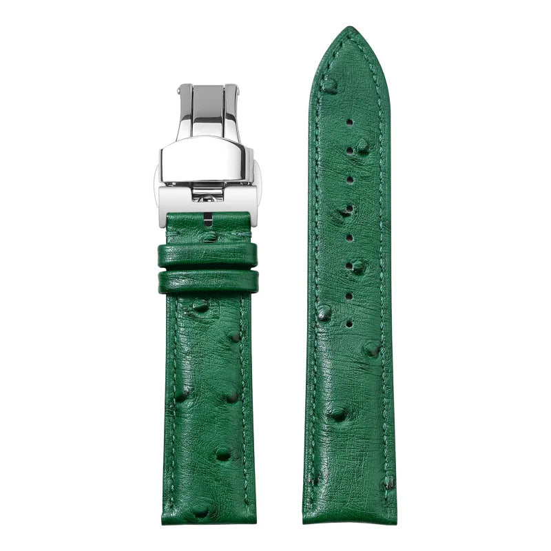 18/19/20/22/21mm Leather Watch Strap for huawei Watchband Ostrich pattern Flat-head universal men women Bracelet Wristband