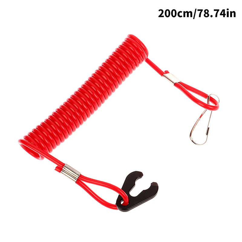 2.0m Boat Motor Kill Stop Switch & Safety Tether Lanyard For Outboard Engine Motor Parts Emergency Flameout Rope