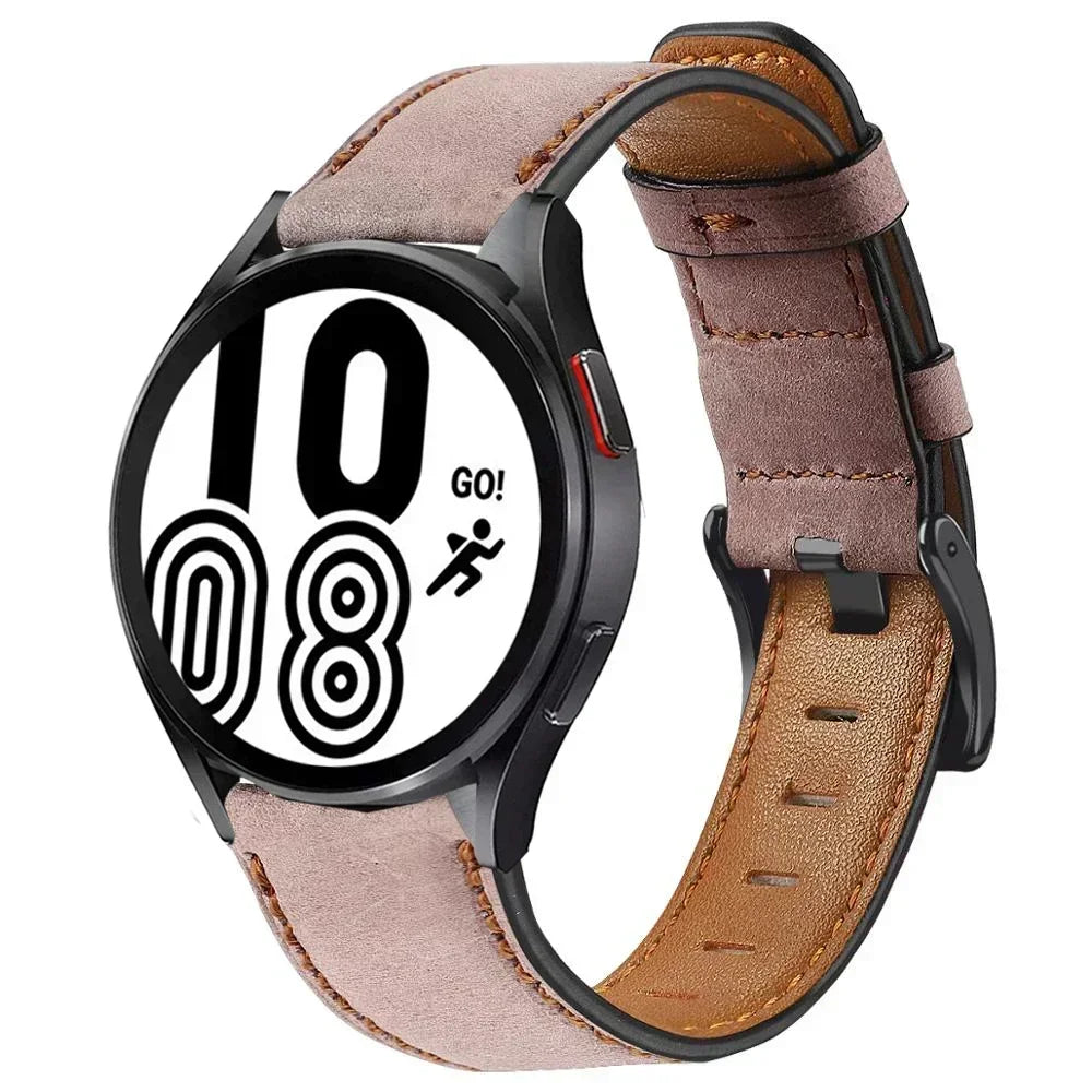 22mm 20mm Leather strap for Samsung Galaxy watch 7/FE/6/5/4/5 pro/Active 2 40mm 44mm Retro bracelet Huawei watch Gt 5-4-3-2 band