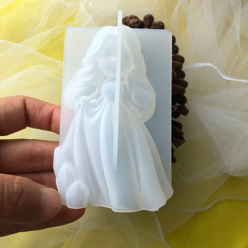 3D Cute Princess Silicone Candle Mould Angel Girl Soap Resin Plaster Making Mold DIY Human Chocolate Baking Tool Home Decor Gift