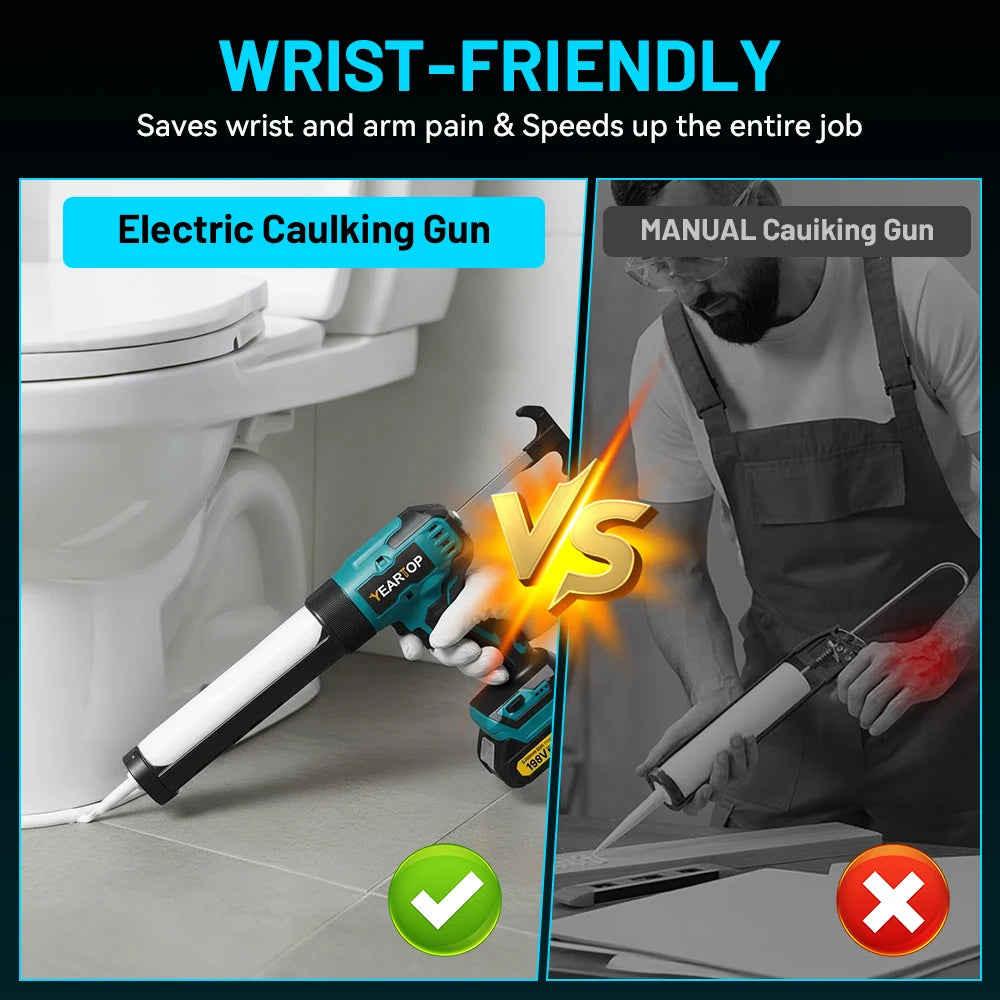 6 Speeds Cordless Electric Glue Gun Silicone Glass Glue Caulking Squeezer Gun Electric Sewing Glue Tool for Makita 18V Battery